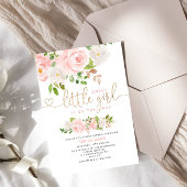 Invitation au baby shower en or