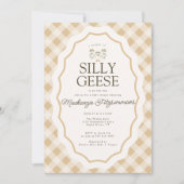 Invitation au Baby shower En vichy triplet de l'oi (Devant)