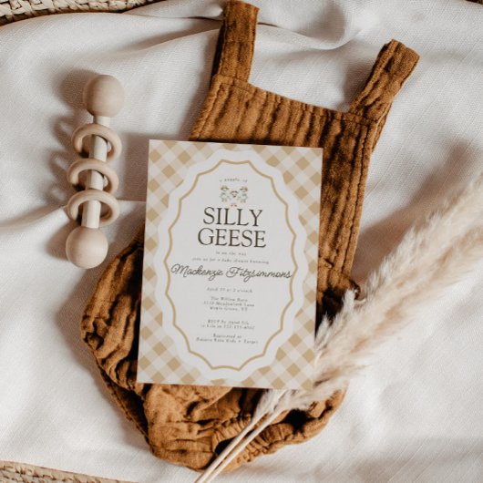 Invitation au Baby shower En vichy triplet de l'oi