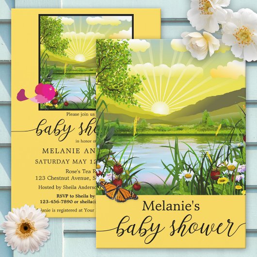 Invitation au Baby shower ensoleillé de printemps 