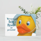 INVITATION AU baby shower - FERMETURE DU DUCK RUBB (Debout devant)