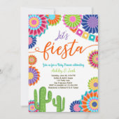 Invitation au Baby shower Fiesta des cactus mexica (Devant)