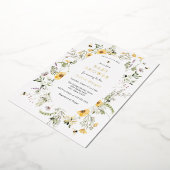 Invitation au Baby shower Fleur sauvage délicat et (Rotation)