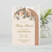 Invitation au Baby shower floral (Debout devant)