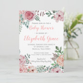 Invitation au Baby shower floral (Debout devant)