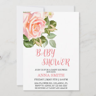 Invitation au Baby shower floral