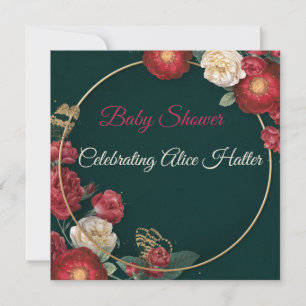 Invitation au Baby shower floral