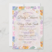 Invitation au Baby shower floral (Devant)