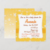 Invitation au Baby shower floral aux fleurs jaunes (Devant / Derrière)