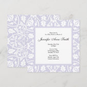 Invitation au Baby shower floral - Baby Lilac (Devant / Derrière)