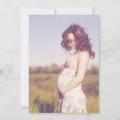 Invitation au Baby shower floral bleu Dusty (Dos)