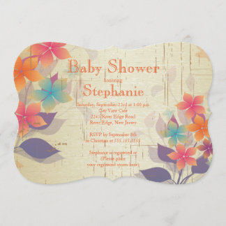 Invitation au Baby shower floral d'automne moderne