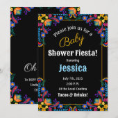 Invitation au Baby shower Floral de Fiesta mexicai (Devant / Derrière)