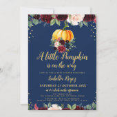 invitation au baby shower floral de la marine citr (Devant)