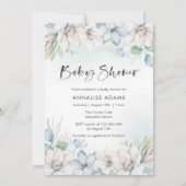 Invitation au Baby shower Floral d'hiver (Devant)