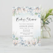 Invitation au Baby shower Floral d'hiver (Debout devant)