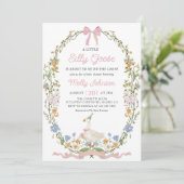 Invitation au Baby shower floral d'oie soie (Debout devant)