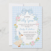 Invitation au Baby shower floral d'oie soie (Devant)