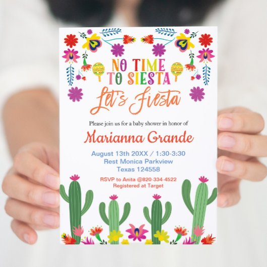 Invitation au Baby shower Floral du Mexique