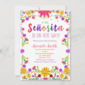 Invitation au Baby shower floral Fiesta (Devant)