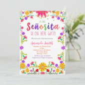 Invitation au Baby shower floral Fiesta (Debout devant)