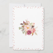 Invitation au Baby shower Floral Gold Rose (Dos)