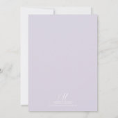 Invitation au Baby shower Floral Purple Lilac (Dos)