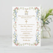 Invitation au Baby shower floral religieux (Debout devant)