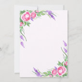 Invitation au Baby shower Floral Rose violet (Dos)