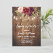 Invitation au Baby shower floral rustique (Debout devant)