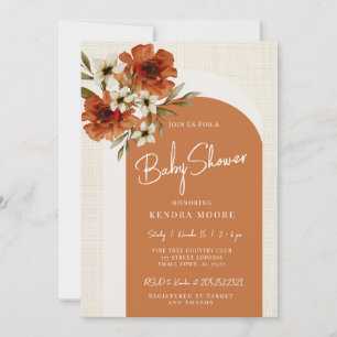 Invitation au Baby shower floral Terre