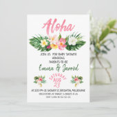 Invitation au Baby shower floral tropical des fill (Debout devant)