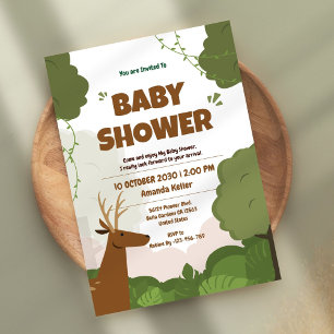Invitation au Baby shower forestier
