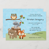 Invitation au Baby shower forestier (Devant / Derrière)