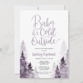 Invitation au Baby shower forestier d'hiver (Devant)