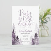 Invitation au Baby shower forestier d'hiver (Debout devant)
