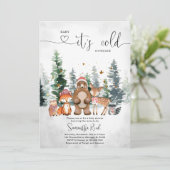 Invitation au Baby shower forestier d'hiver (Debout devant)