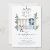 Invitation au Baby shower forestier d'hiver (Devant)