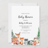 Invitation au Baby shower forestier d'hiver (Devant)