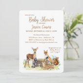 Invitation au Baby shower forestier mignon (Debout devant)