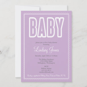 Invitation au Baby shower frontalier lourd