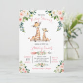 Invitation au Baby shower Giraffe Safari, (Debout devant)