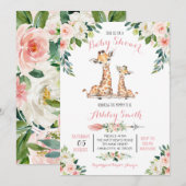 Invitation au Baby shower Giraffe Safari, (Devant / Derrière)