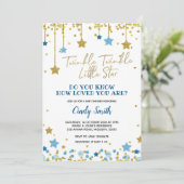 Invitation au Baby shower Gold Little Star Twinkle (Debout devant)