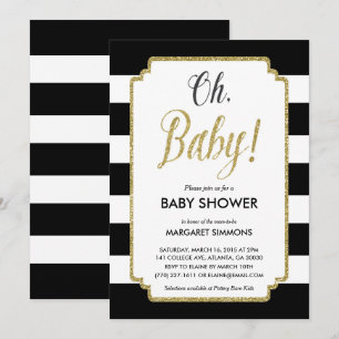 Invitation au Baby shower Gold Parties scintillant