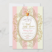 Invitation au Baby shower Gold Princess (Devant)