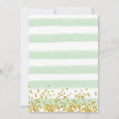 Invitation au Baby shower Green Watercolor Stripes (Dos)