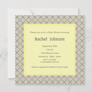 Invitation Au Baby shower Gris Et Jaune