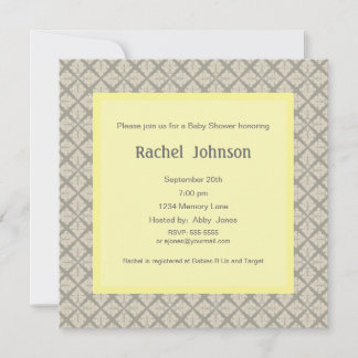 Invitation Au Baby shower Gris Et Jaune