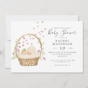 invitation au baby shower historique de l'aquarell